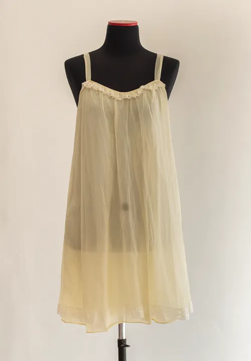 Pale Yellow  Sheer Night Gown