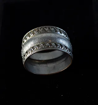 Antique Style Silver Bracelet with Spiral Designs