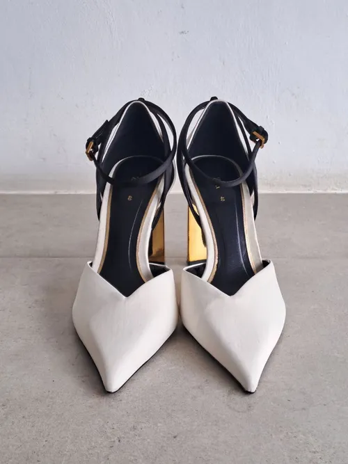 White Satin Heels