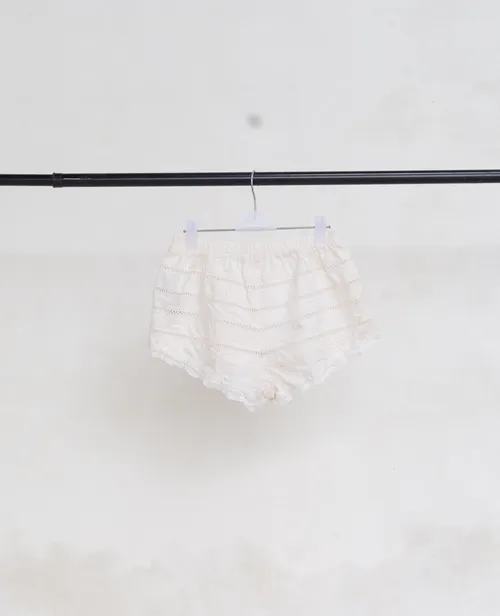 White Ruffled Shorts