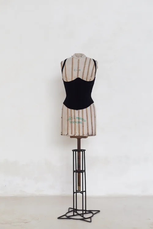 Black Corset Top with Criss-Cross Back