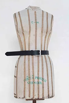 Black Leather Belt with Silver Buckle