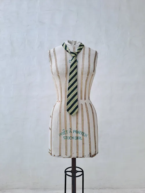 Men's Green Striped Tie