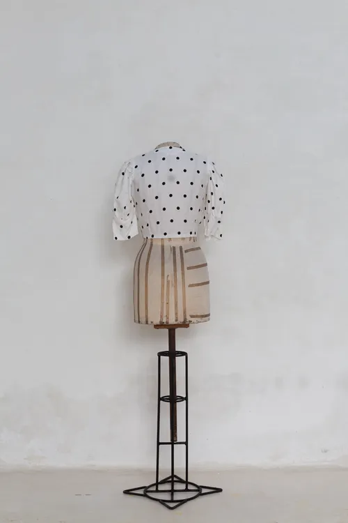 White and Black Polka Dot Top