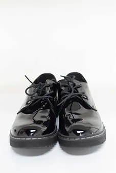 Black Glossy Patent Leather Derby Shoes