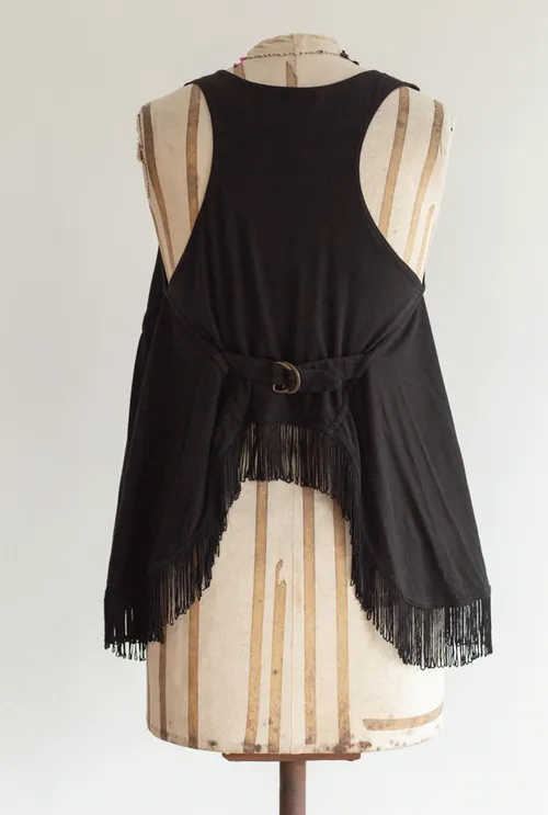 Black Vest with Fringes 