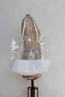 Clear Beach Bag with White Bottom