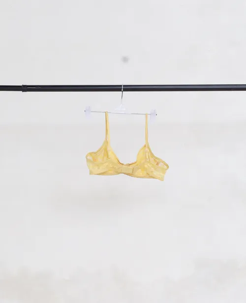 Yellow Lace Floral Bra