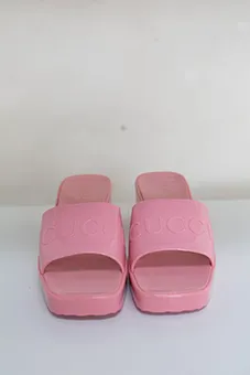 Gucci Pink Jelly Platform Sandals