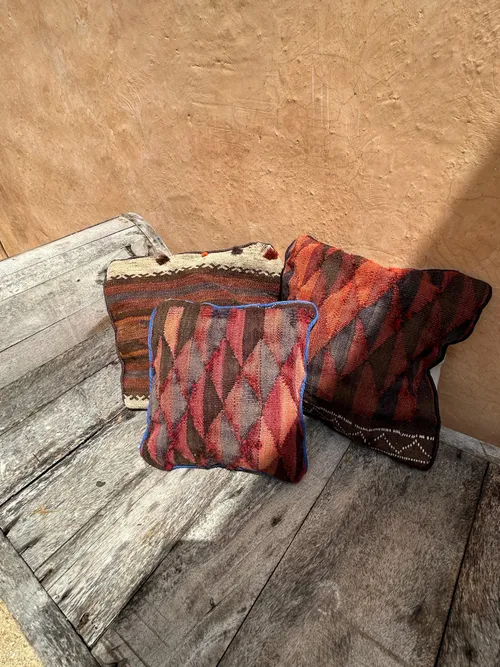 Moroccan Red and Orange Pattern Cushions