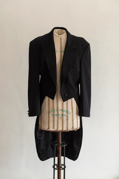 Black Cropped Tuxedo Jacket