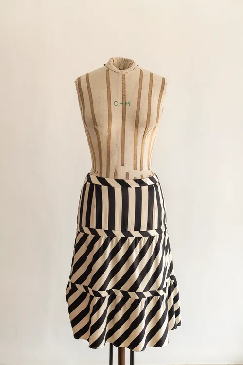 Black and White Striped Skirt