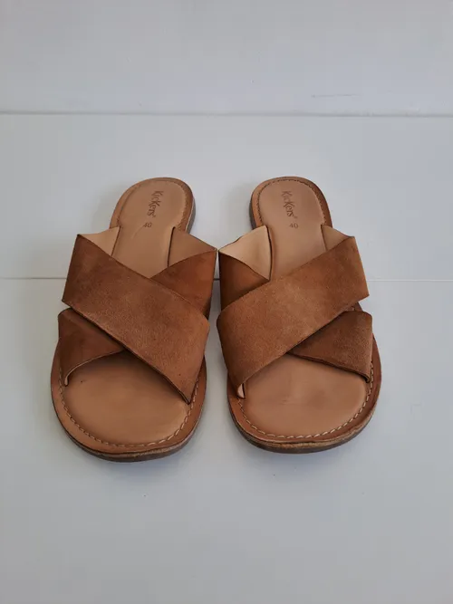 Brown Suede Flats Sandals