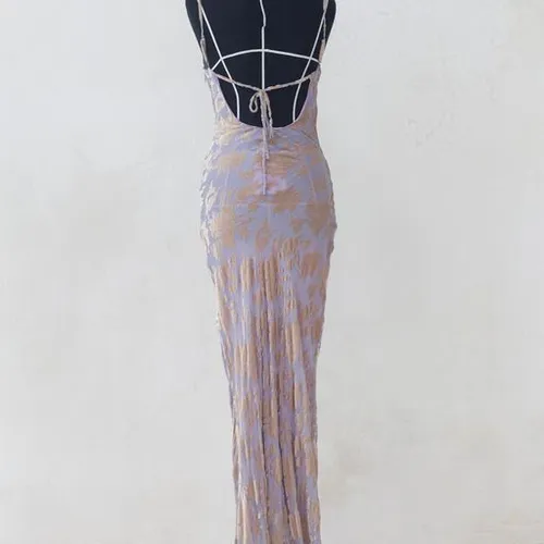 Rat & Boa lilac flock gown