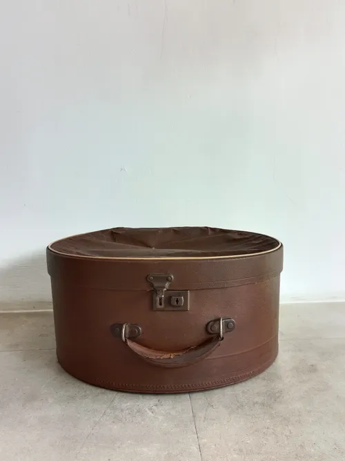 Brown Vintage Hat Box 