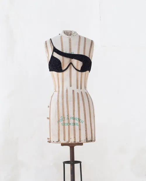  Black Leopard Print Lingerie Set