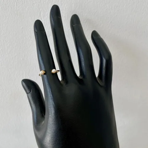 Double Gold Pearl Ring