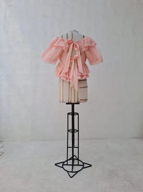 Innika Choo Salmon Ruffles Top with Bow Back