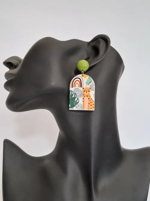 Animal Print Art Drop Earrings