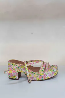 Retro Floral Platform Heels