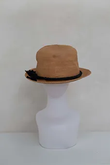 Straw Hat with Black Ribbon