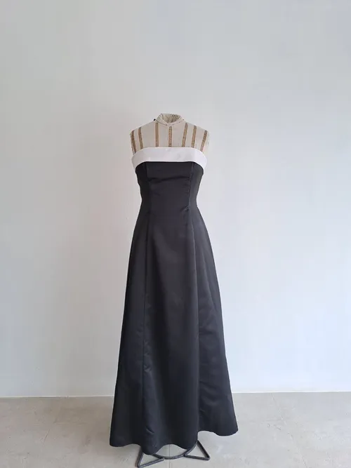 Black White Long Dress 