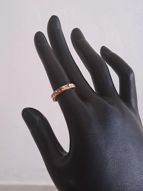 Triangle Studded Design Gold Ring