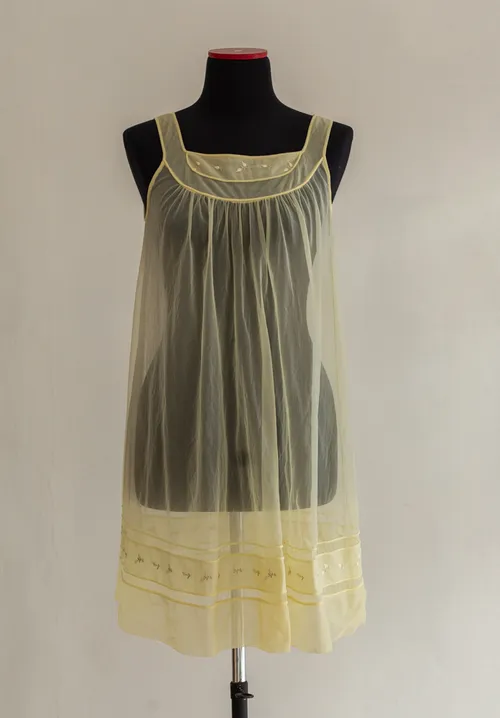 Pale Yellow Sheer Vintage Nightie