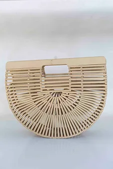 Bamboo Cutout Clutch Bag