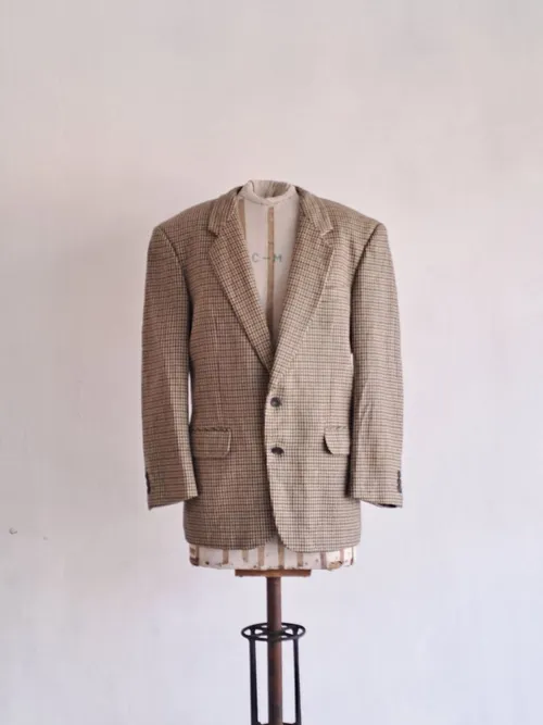 Chequered Brown Blazer Jacket