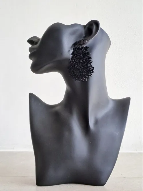 Black Peacock Drop Earrings