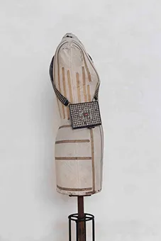 Antique Silver And Leather Bag