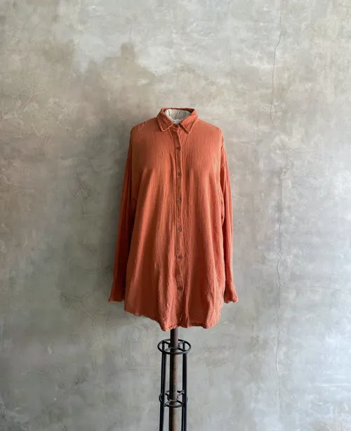 Terracotta Linen Long Sleeve Shirt