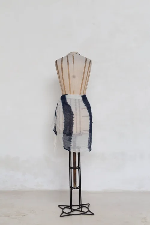  White & Blue Striped Sarong Scarf