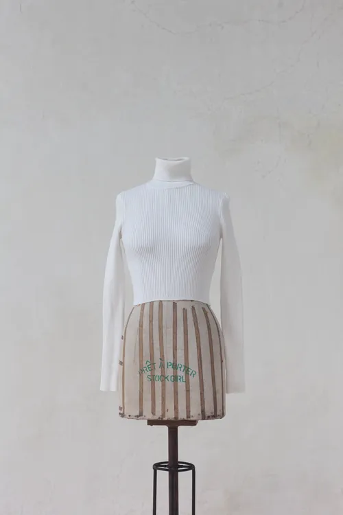 White Knitted Turtle Neck