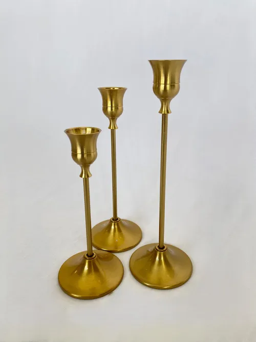 Gold Midcentury Candlesticks (Set)