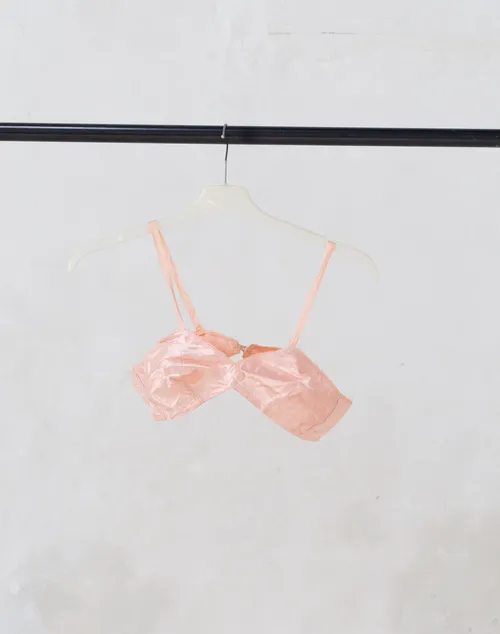 Pink Vintage Silk Bra