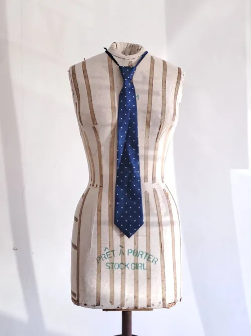 Blue Tie With White Dots