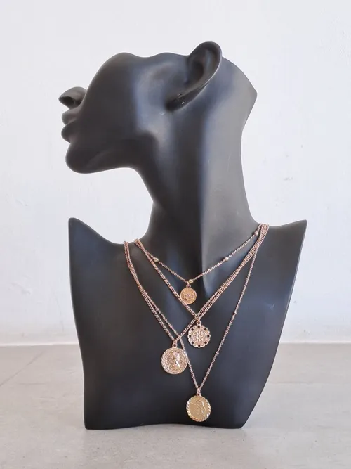 Layered Chain Necklace With Round Pendants