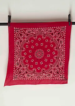 Magenta Scarf / Bandana with Black and White Prints