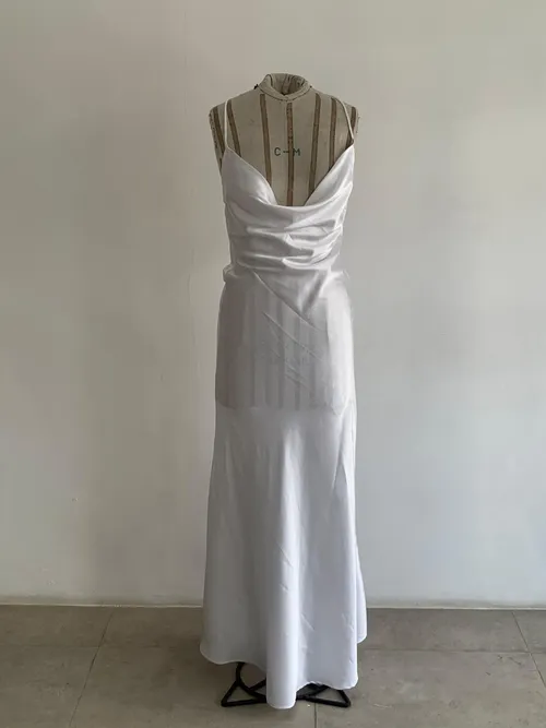 White Satin Dress