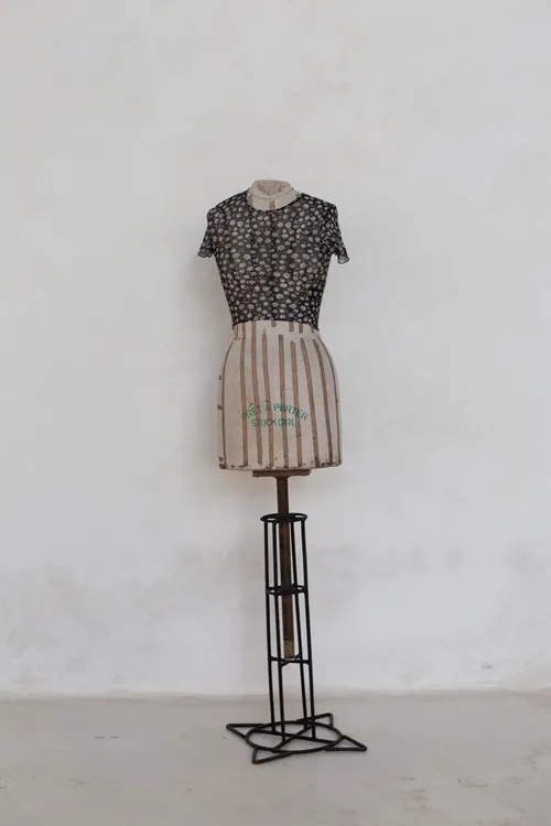 Sheer Black Top with Daisy Pattern