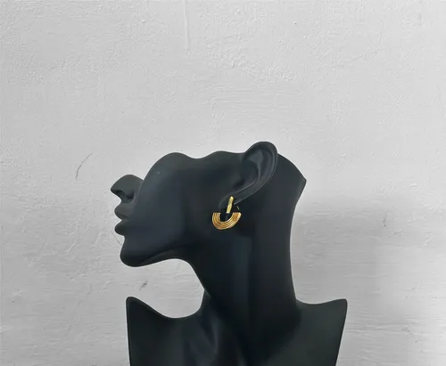 Black and Gold Stud Earrings