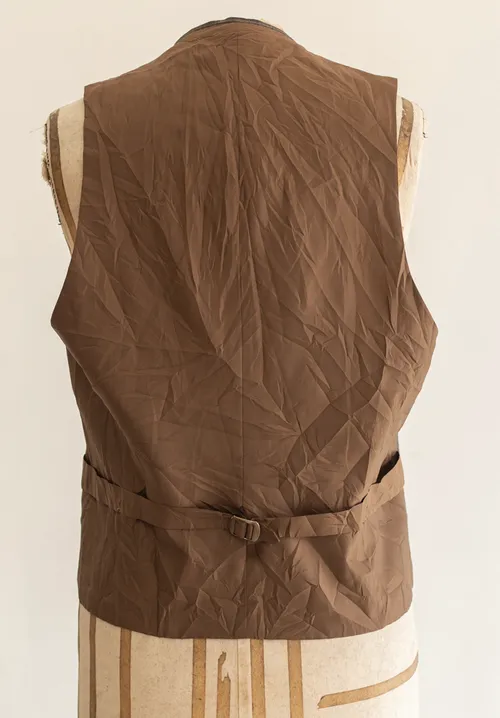 Grey and Brown Chequered Vest