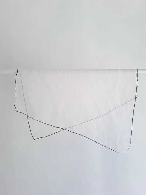 Sheer Scarf Black Edge Line