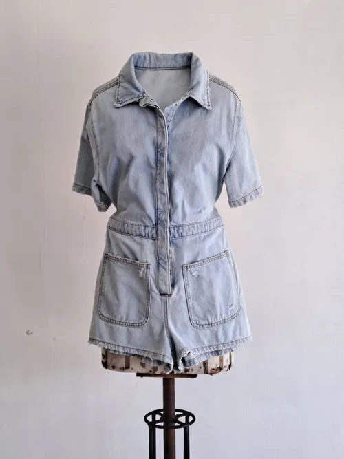 Short Denim Jumpsuit