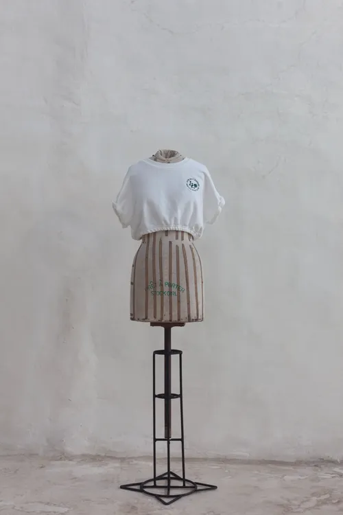 Cropped White T-Shirt with Logo