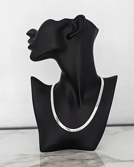 Silver Herringbone Chain Necklace