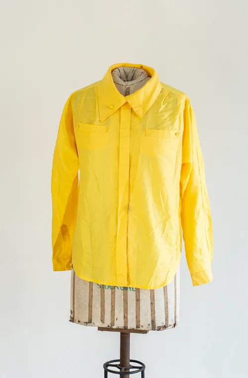 Yellow Shirt with Asymmetric Collar