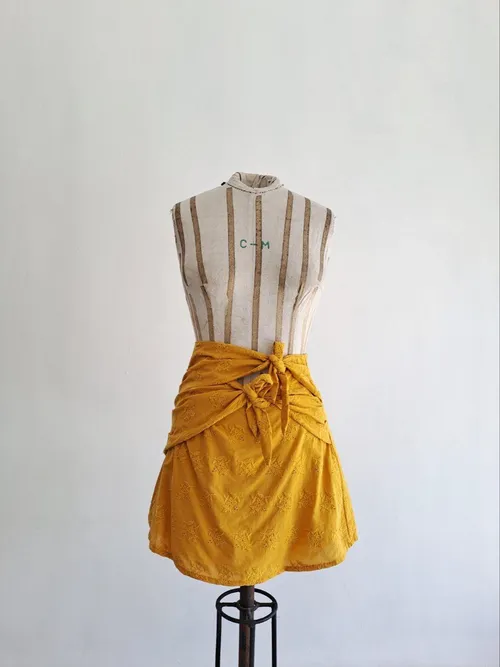 Ochre Yellow Tie Skirt